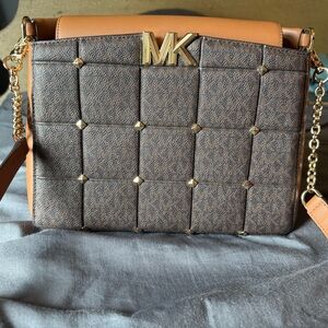 Michael Kors Brown and Tan Crossbody Bag